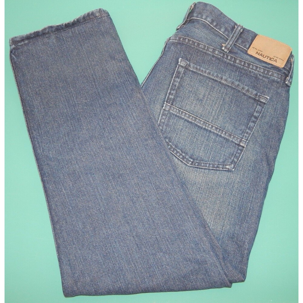 Nautica Men's 100% Cotton Straight Leg Denim Jeans 38X30 EUC High Rise Conserve